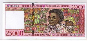 BANK OF MADAGASCAR
25000 FRANC Banknote