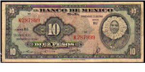 10 Pesos__
Pk 47 c__

23-11-1949
 Banknote