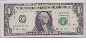 2003 $1 CHICAGO FRN STAR NOTE Banknote
