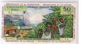 FRENCH ANTILLES 50 FRANCES Banknote