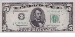 1950 D $5 CHICAGO FRN Banknote