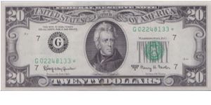 1963 A $20 CHICAGO FRN  

**STAR NOTE** Banknote