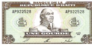 Haiti, 1 Gourde 1992 (Toussaint Louverture) Banknote
