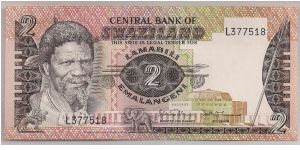 Swaziland 2 Emalangei 1984 P8. Banknote