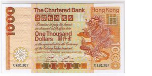 CHARTERED BANK $1000 1ST SERIES NOTES Banknote