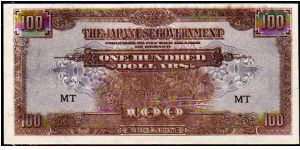 *MALAYA*
__

100 Dollars__

Pk M 8a__JIM__

Japanese Government
 Banknote