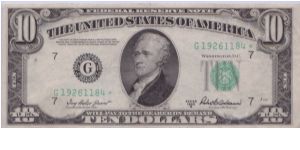 1950 B $10 CHICAGO FRN **STAR NOTE** Banknote