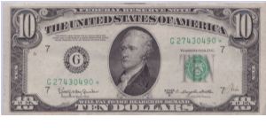 1950 D $10 CHICAGO FRN  **STAR NOTE** Banknote