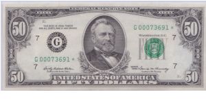 1969 $50 CHICAGO FRN 
**STAR NOTE**


**FROM PRINT RUN OF ONLY 256,000** Banknote