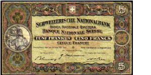 5 Franken / Francs / Franchi__
Pk 11 l__

31-08-1946
 Banknote