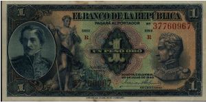 Colombia, 1 peso 1940 Banknote