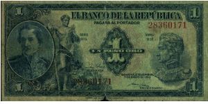 Colombia, 1 peso 1950 Banknote