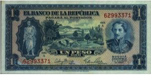 Colombia, 1 peso 1953 Banknote
