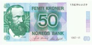 50 kroner; 1987; Series VI

Part of the Dragon Collection! Banknote