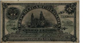 Colombia, 5 pesos Abril de 1904 Banknote