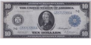 1914 LG SIZED $10 CHICAGO FEDERAL RESERVE NOTE Banknote