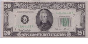 1950 $20 CHICAGO FRN Banknote