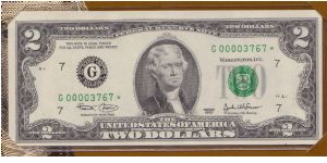 2003 $2 CHICAGO FRN

**STAR NOTE**



**FROM PRINT RUN OF 16,000**

**IN BEP COLLECTORS FOLDER** Banknote