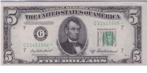 1950 B $5 CHICAGO FRN

**STAR NOTE** Banknote