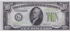 1934 $10 CHICAGO FRN

**STAR NOTE** Banknote