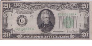 1934 D $20 CHICAGO FRN

**STAR NOTE** Banknote