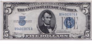 1934 $5 SILVER CERTIFICATE Banknote