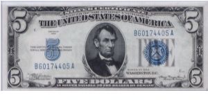 1934 $5 SILVER CERTIFICATE Banknote