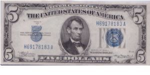 1934 A $5 SILVER CERTIFICATE Banknote