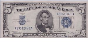 1934 A $5 SILVER CERTIFICATE Banknote