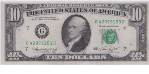 1974 $10 CHICAGO FRN Banknote