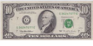 1995 $10 CHICAGO FRN Banknote