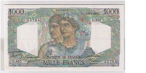 FRANCE- 1950- 1000 FRANCS Banknote