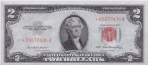 1953 $2 *RED SEAL* 

**STAR NOTE** Banknote