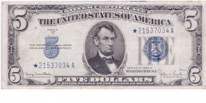 1934 D $5 SILVER CERTIFICATE

**STAR NOTE** Banknote