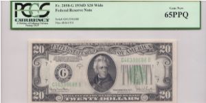 1934 D $20 *WIDE* CHICAGO FRN

**PCGS 65PPQ** Banknote
