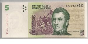 Argentina 5 Pesos 2002 P353. Banknote