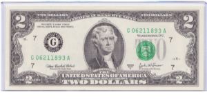 2003 A $2 CHICAGO FRN

**SHIFTED 3RD PRINTING** Banknote