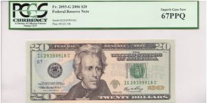 2006 $20 CHICAGO FRN

**PCGS 67PPQ** Banknote