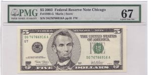 2003 $5 CHICAGO FRN


**PMG 67**
**SUPERB GEM UNC** Banknote