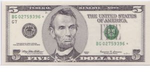 1999 $5 CHICAGO FRN

**STAR NOTE** Banknote