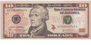 2004 A $10 CHICAGO FRN

**SUPER LOW 3 DIGIT SERIAL**

**BEP SPECIAL ISSUE**

**1 OF ONLY 3000 NOTES** Banknote