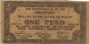 S-135d Bohol 1 Peso note. Banknote