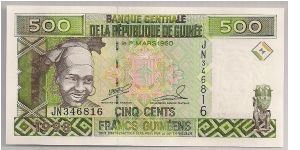 Guinea 500 Francs 1998 P36. Banknote