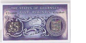 THE STATES OF GUERNSEY 5 POUNDS Banknote