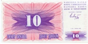 Banknote from Bosnia