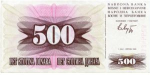 Banknote from Bosnia