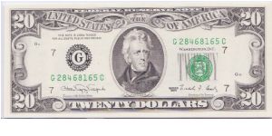 1990 $20 CHICAGO FRN Banknote