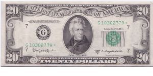 1950 D $20 CHICAGO FRN

**STAR NOTE**


#2 of 2 CONSECUTIVE Banknote