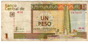 1 Peso Convertibles__

pk# FX 46__

Foreign Exchange Certificate
 Banknote