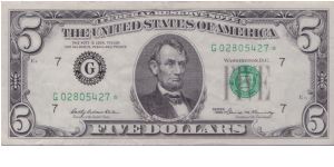 1969 $5 CHICAGO FRN

**STAR NOTE** Banknote